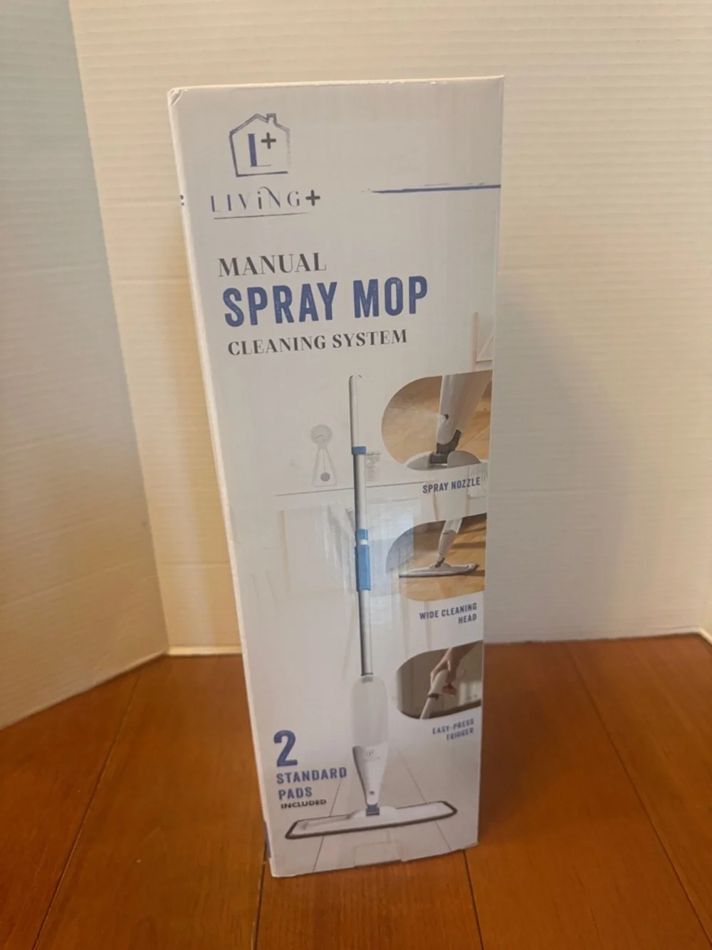 LIVING+ Manual Spray Mop cleaning system w/ 2 pads New